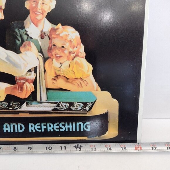 Vintage Drink Coca Cola Delicious And Refreshing Metal Sign Advertising Repo - Picture 7 of 7